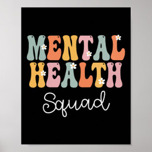 Mental Health Squad Week Groovy Appreciation Day F Poster