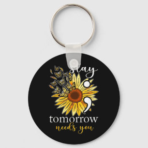 Mental Health Stay Tomorrow Needs You Semi Colon Keychain