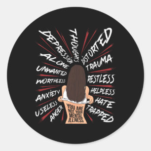 Mental Health Suicide Awareness Depression Uplifti Classic Round Sticker