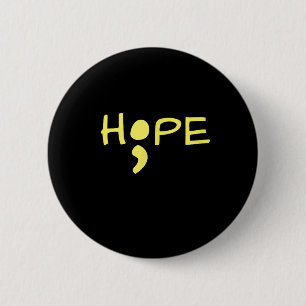 Mental Health Suicide Awareness Yellow Hope Semico 2 Inch Round Button
