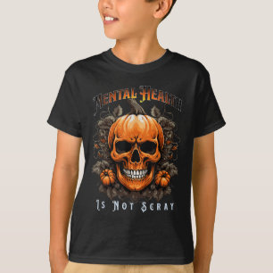 Mental Health Suicide Prevention Halloween Skeleto T-Shirt