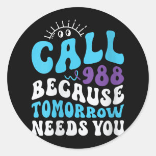 Mental Health Support 988 Suicide Prevention Week Classic Round Sticker