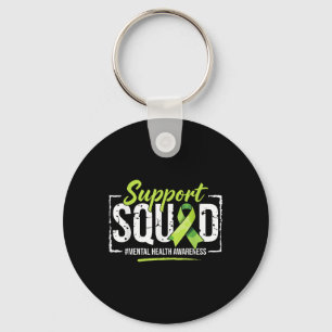 Mental Health Support Squad Ribbon Awareness Men W Keychain