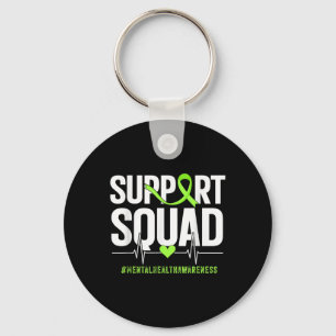 Mental Health Support Squad Ribbon Awareness Men W Keychain