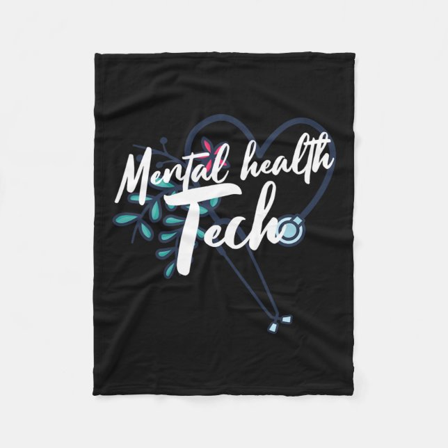 Mental Health Tech Healthcare Worker Psychiatric T Fleece Blanket (Front)