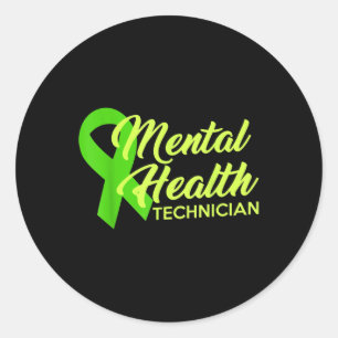 Mental Health Technician Awareness Ribbon Month Classic Round Sticker