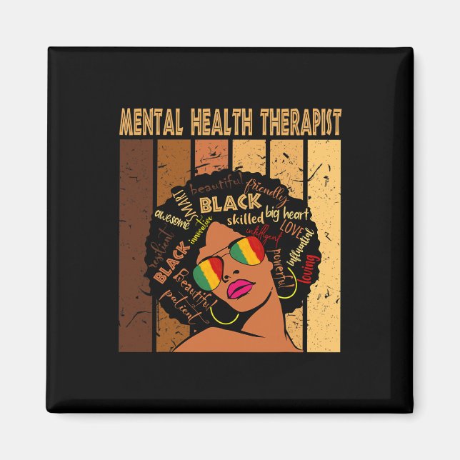 Mental Health Therapist Afro Women Black History M Magnet (Front)