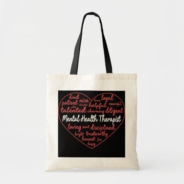 Mental Health Therapist Heart  Tote Bag (Front)