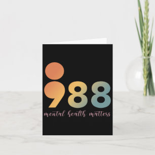 Mental Health Therapy 988 Semicolon Counsellor Pos Card
