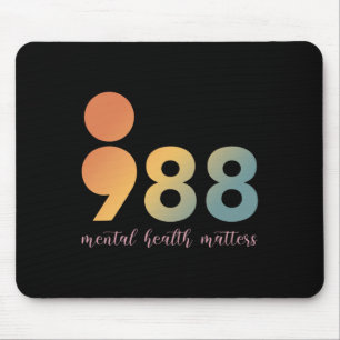 Mental Health Therapy 988 Semicolon Counsellor Pos Mouse Pad