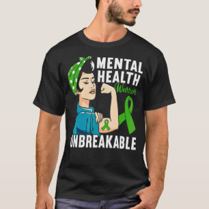 Mental Health Warrior Green Ribbon Mental Health A T-Shirt