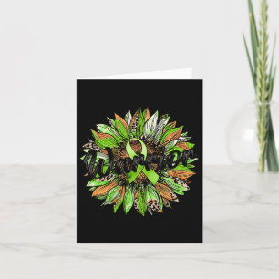 Mental Health Warrior Leopard Sunflower Green Ribb Card