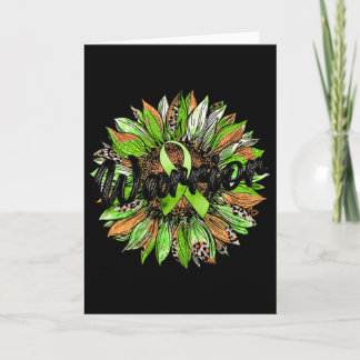 Mental Health Warrior Leopard Sunflower Green Ribb Card