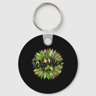 Mental Health Warrior Leopard Sunflower Green Ribb Keychain