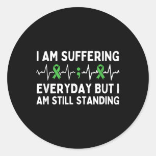 Mental Health Warrior Semicolon Depression Awarene Classic Round Sticker