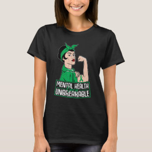 Mental Health Warrior Unbreakable Awareness Graphi T-Shirt