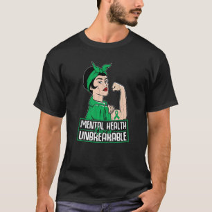 Mental Health Warrior Unbreakable Awareness Graphi T-Shirt