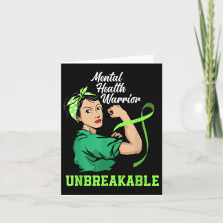 Mental Health Warrior Unbreakable Mental Health Aw Card