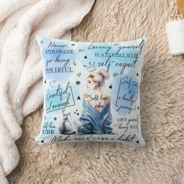 Mental Health & Wellness Decor Throw Pillow (Blanket)