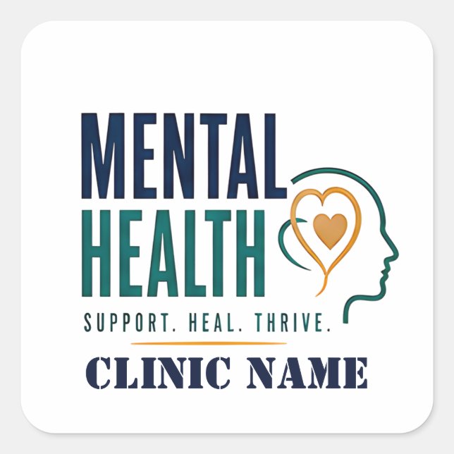 Mental Health Wellness Design Square Sticker (Front)