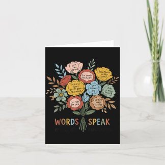 Mental Health Words Speak Kindness Women Card