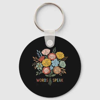 Mental Health Words Speak Kindness Women Keychain