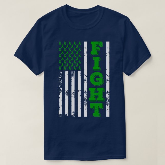 Mental Illness Awareness Fight American Flag 4th O T-Shirt (Design Front)