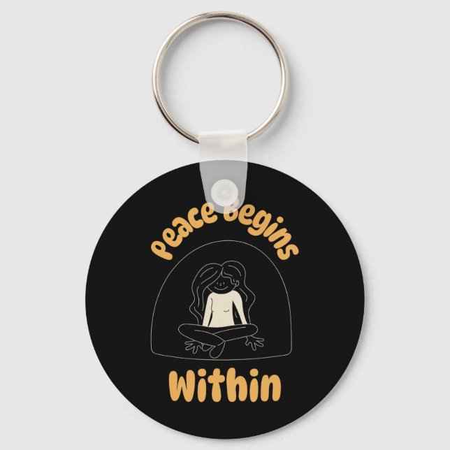Mental Load - Peace Begins Within  Keychain (Front)