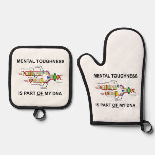 Mental Toughness Is Part Of My DNA Biology Humour Oven Mitt & Pot Holder Set