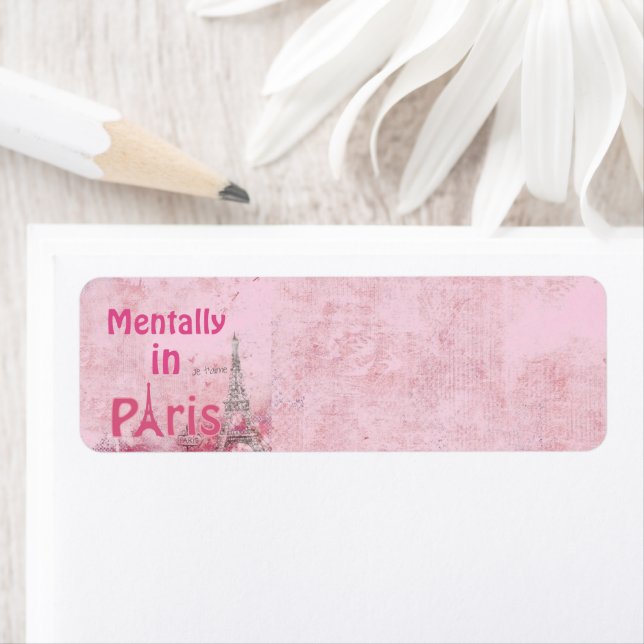 Mentally In Paris Return Address Label (Insitu)