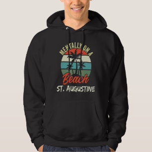 Mentally On A Beach In St Augustine Fl Sunset Palm Hoodie
