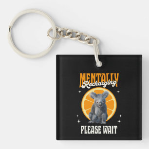 Mentally Recharging Introvert Koala Design Keychain