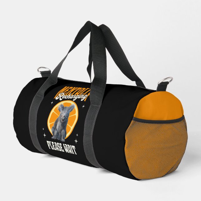 Mentally Recharging Koala Introvert Mood Design Duffle Bag (Right Corner)