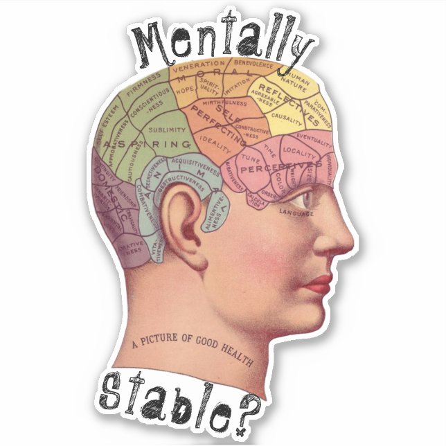 Mentally Stable Contoured Sticker (Front)