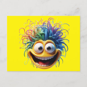 Mentally Unbalanced Smiley Postcard