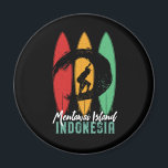 Mentawai Island Indonesia Vintage Retro Surfing Magnet<br><div class="desc">Vintage retro surfboard design for surfers who love surfing and riding the ocean waves. Cool summer holiday, spring break merchandise for those who enjoy hot sun, tropical weather, sunbathing under the palm tree. Grunge and distressed design to wear while enjoying the beach party and singing around the bonfire. Great souvenir,...</div>