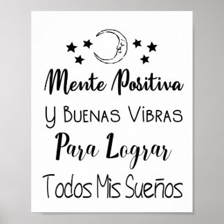 Mente positiva y buenas vibras poster