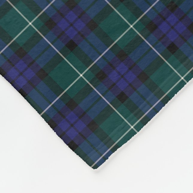 Menteith Scotland District Tartan Fleece Blanket (Corner)