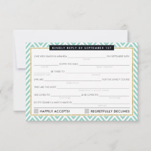 Menthe audacieuse simple de chervon de RSVP