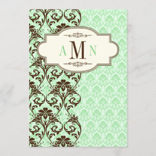 Menthe de cru, faire-part de mariage Brown de