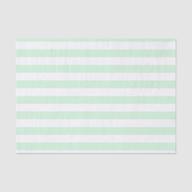 Menthe et papier de soie de soie rayé blanc (Recto)