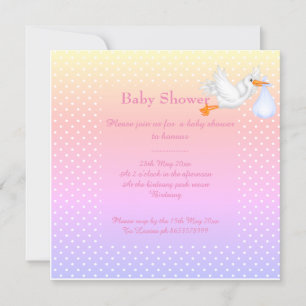 Menthe verte babyshower une seule invitation cigog