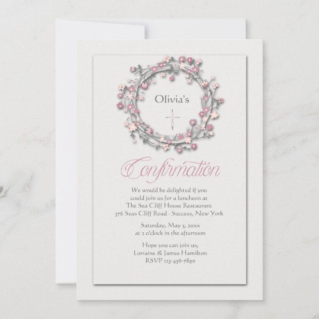 Mention de confirmation Invitation religieuse (Devant)