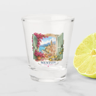 Menton Côte d'Azur Window Watercolor Souvenir Shot Glass