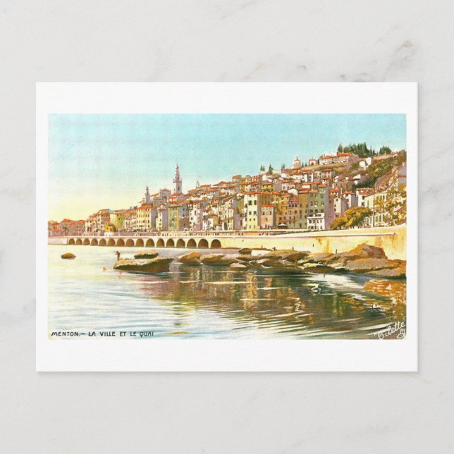Menton, France, Vintage Postcard (Front)