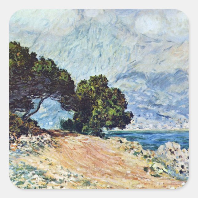 Menton Seen from Cap Martin by Claude Monet Square Sticker (Front)