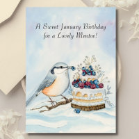Mentor Happy January Birthday Red Breasted Bird