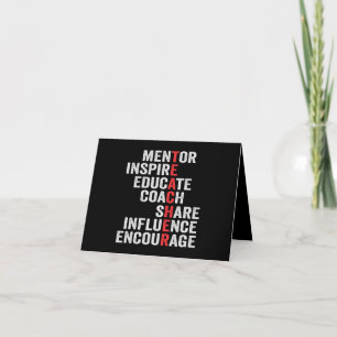 Mentor Inspire Educate Coach Share Influence Dad Thank You Card