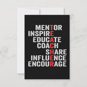 Mentor Inspire Educate Coach Share Influence Dad Thank You Card