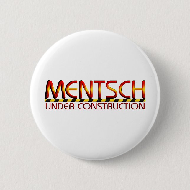 Mentsch 2 Inch Round Button (Front)